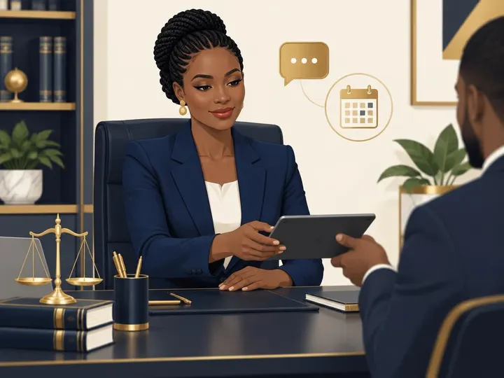 Une avocate congolaise reçoit la demande d’un client sur sa tablette